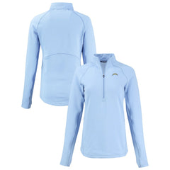 Los Angeles Chargers Cutter & Buck Women's Peshastin Eco Fleece Recycled Tri-Blend Raglan Half-Zip Jacket - Heather Powder Blue discount