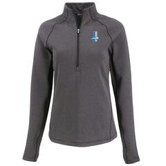 Detroit Lions Cutter & Buck Women's Peshastin Eco Fleece Recycled Tri-Blend Raglan Half-Zip Jacket - Heather Black outlet