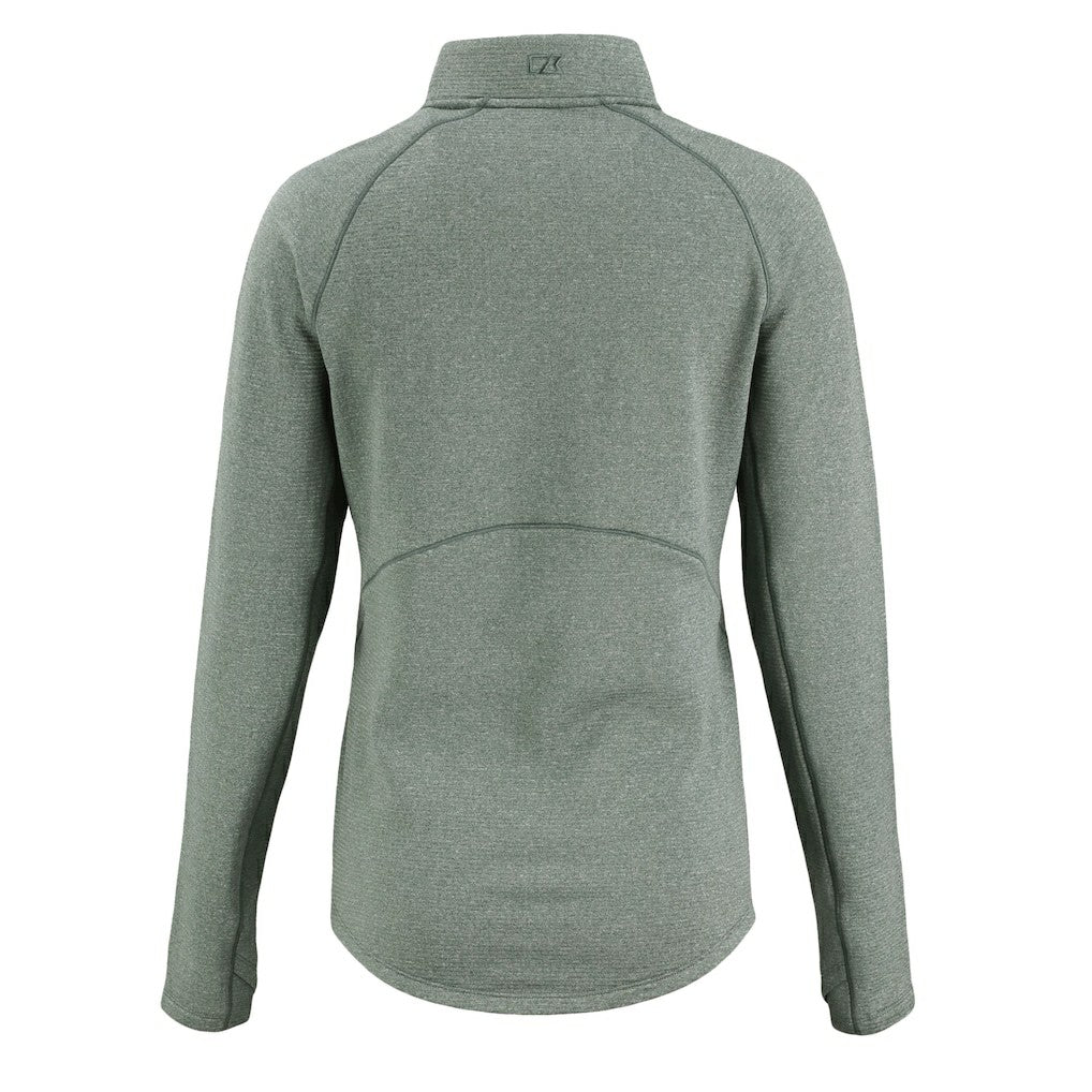 Green Bay Packers Cutter & Buck Women's Peshastin Eco Fleece Recycled Tri-Blend Raglan Half-Zip Jacket - Heather Green on sale
