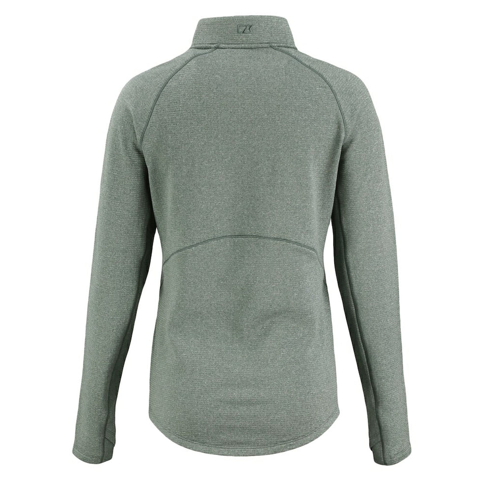 Green Bay Packers Cutter & Buck Women's Peshastin Eco Fleece Recycled Tri-Blend Raglan Half-Zip Jacket - Heather Green on sale