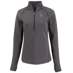 Minnesota Vikings Cutter & Buck Women's Peshastin Eco Fleece Recycled Tri-Blend Raglan Half-Zip Jacket - Heather Black online