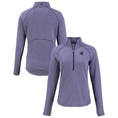 Minnesota Vikings Cutter & Buck Women's Peshastin Eco Fleece Recycled Tri-Blend Raglan Half-Zip Jacket - Heather Purple sale