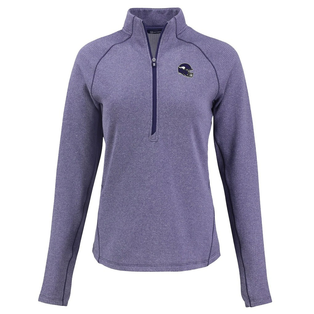 Minnesota Vikings Cutter & Buck Women's Peshastin Eco Fleece Recycled Tri-Blend Raglan Half-Zip Jacket - Heather Purple sale