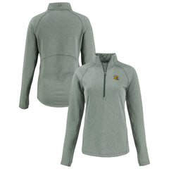 Green Bay Packers Cutter & Buck Women's Peshastin Eco Fleece Recycled Tri-Blend Raglan Half-Zip Jacket - Heather Green for sale