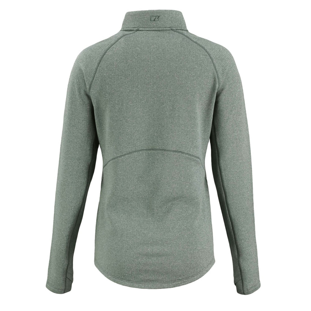 Green Bay Packers Cutter & Buck Women's Peshastin Eco Fleece Recycled Tri-Blend Raglan Half-Zip Jacket - Heather Green for sale