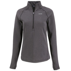 New Orleans Saints Cutter & Buck Women's Peshastin Eco Fleece Recycled Tri-Blend Raglan Half-Zip Jacket - Heather Black outlet