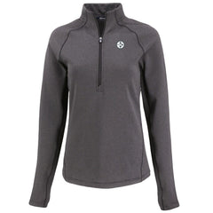 Pittsburgh Steelers Cutter & Buck Women's Peshastin Eco Fleece Recycled Tri-Blend Raglan Half-Zip Jacket - Heather Black discount
