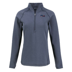Seattle Seahawks Cutter & Buck Women's Americana Peshastin Eco Fleece Recycled Tri-Blend Raglan Half-Zip Jacket - Heather Navy cheap