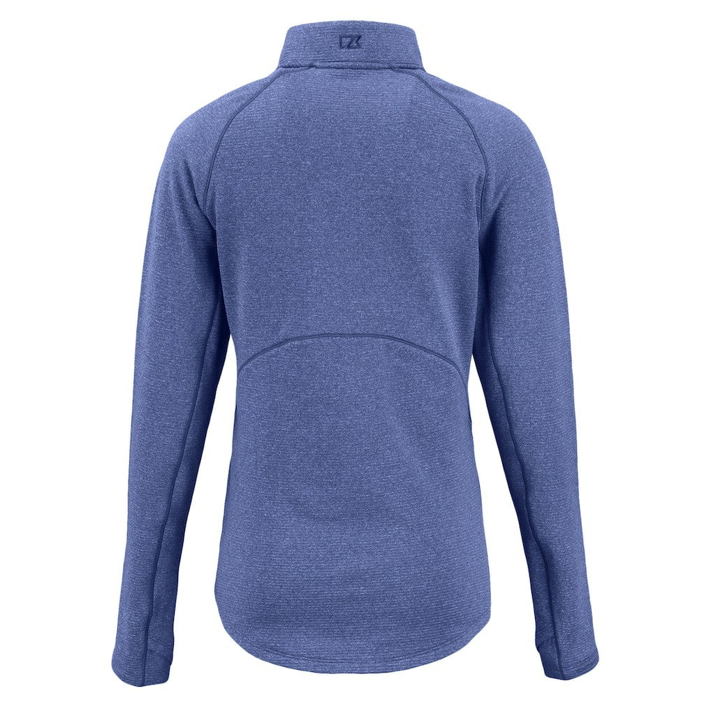 Seattle Seahawks Cutter & Buck Women's Peshastin Eco Fleece Recycled Tri-Blend Raglan Half-Zip Jacket - Heather Royal cheap