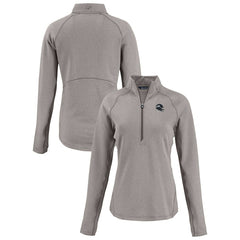 Seattle Seahawks Cutter & Buck Women's Peshastin Eco Fleece Recycled Tri-Blend Raglan Half-Zip Jacket - Heather Gray outlet