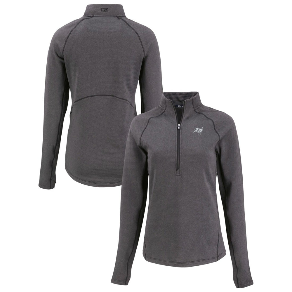 Tampa Bay Buccaneers Cutter & Buck Women's Peshastin Eco Fleece Recycled Tri-Blend Raglan Half-Zip Jacket - Heather Black online