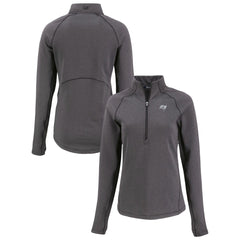 Tampa Bay Buccaneers Cutter & Buck Women's Peshastin Eco Fleece Recycled Tri-Blend Raglan Half-Zip Jacket - Heather Black online