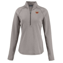 Washington Commanders Cutter & Buck Women's Peshastin Eco Fleece Recycled Tri-Blend Raglan Half-Zip Jacket - Heather Gray discount