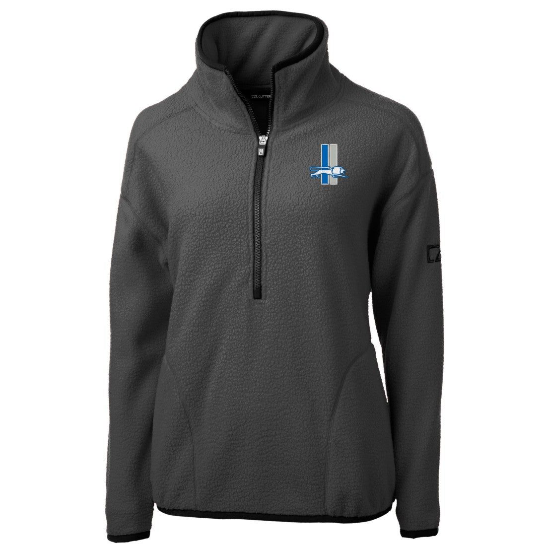Detroit Lions Cutter & Buck Women's Historic Cascade Eco Sherpa Fleece Half-Zip Jacket - Charcoal sale