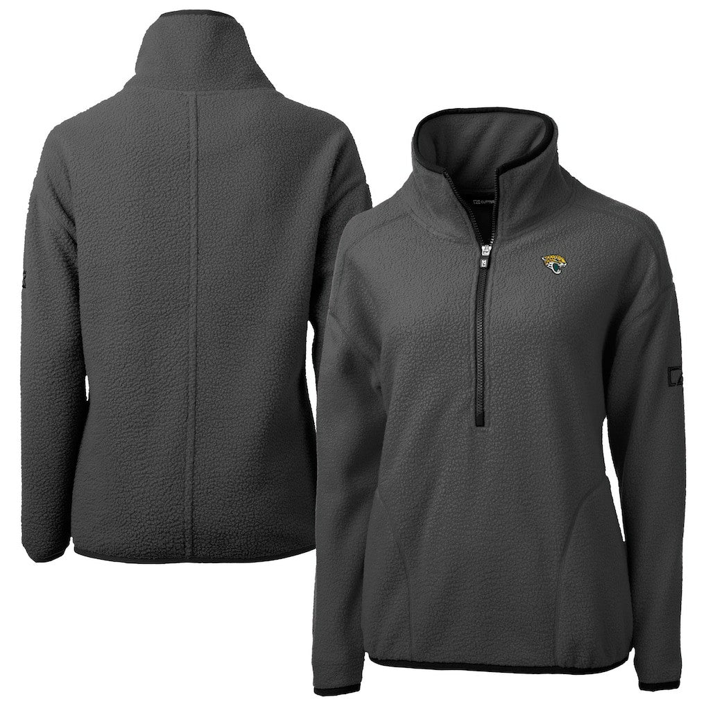 Jacksonville Jaguars Cutter & Buck Women's Cascade Eco Sherpa Fleece Half-Zip Jacket - Charcoal cheap