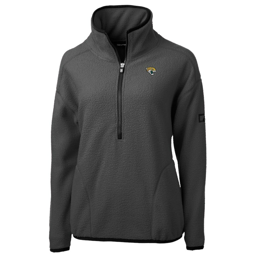 Jacksonville Jaguars Cutter & Buck Women's Cascade Eco Sherpa Fleece Half-Zip Jacket - Charcoal cheap