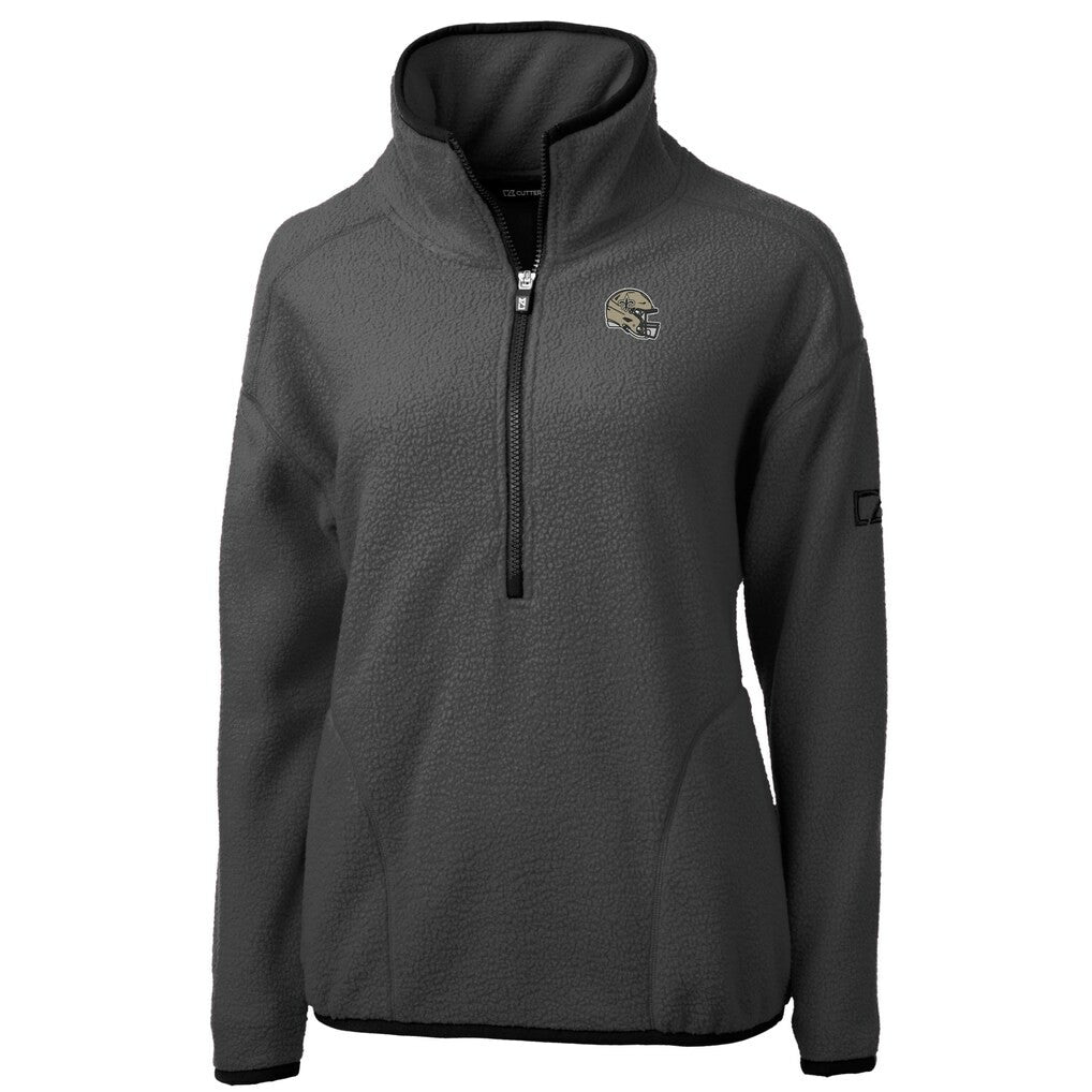 New Orleans Saints Cutter & Buck Women's Helmet Cascade Eco Sherpa Fleece Half-Zip Jacket - Charcoal for sale