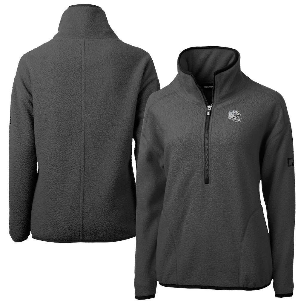 Indianapolis Colts Cutter & Buck Women's Helmet Cascade Eco Sherpa Fleece Half-Zip Jacket - Charcoal for sale