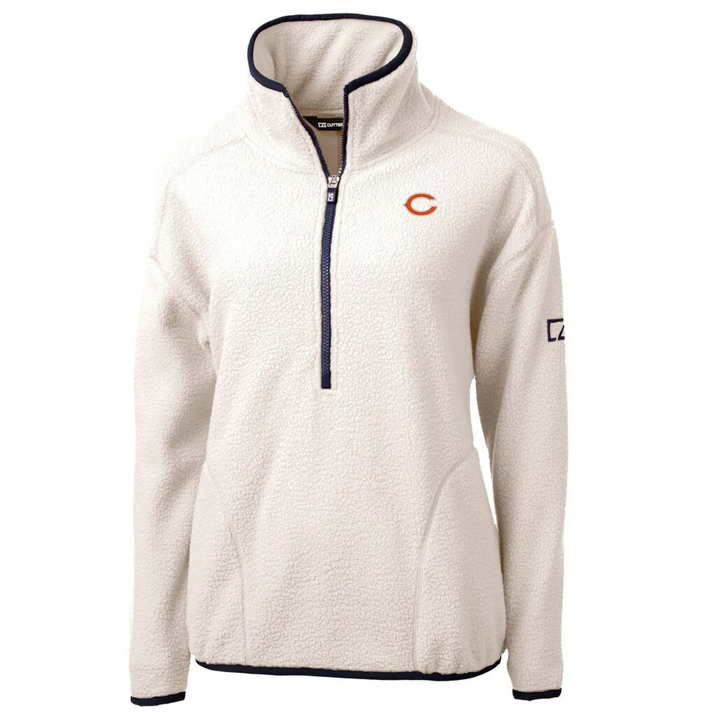 Chicago Bears Cutter & Buck Women's Cascade Eco Sherpa Fleece Half-Zip Jacket - Oatmeal for sale