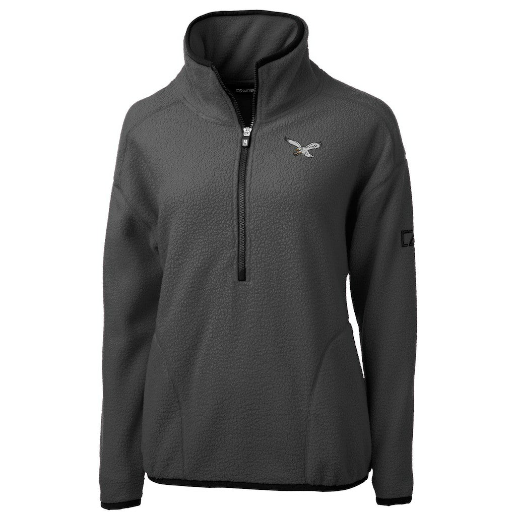 Philadelphia Eagles Cutter & Buck Women's Historic Cascade Eco Sherpa Fleece Half-Zip Jacket - Charcoal outlet