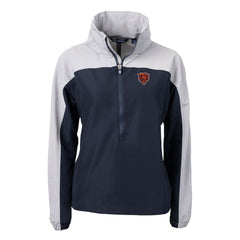 Chicago Bears Cutter & Buck Women's Charter Eco Recycled Half-Zip Hooded Anorak Jacket - Navy sale