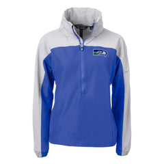 Seattle Seahawks Cutter & Buck Women's Charter Eco Recycled Half-Zip Hooded Anorak Jacket - Blue cheap