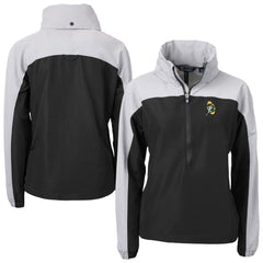 Green Bay Packers Cutter & Buck Women's Charter Eco Recycled Half-Zip Hooded Anorak Jacket - Black sale