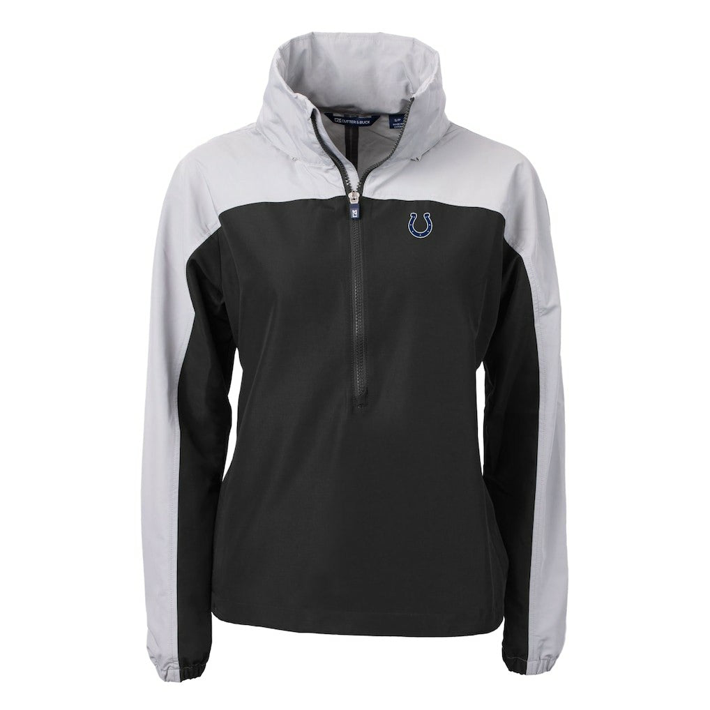 Indianapolis Colts Cutter & Buck Women's Charter Eco Recycled Half-Zip Hooded Anorak Jacket - Black online