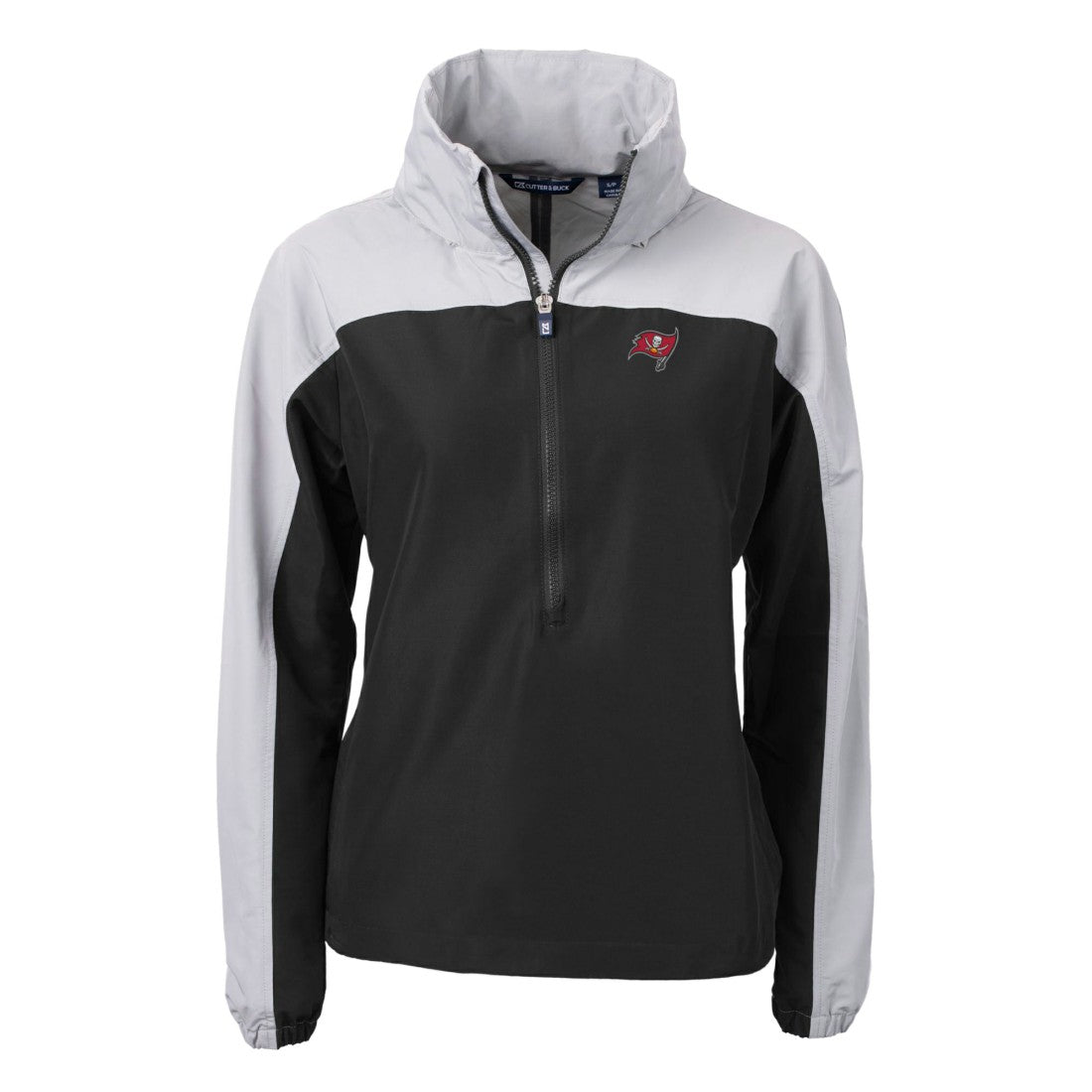 Tampa Bay Buccaneers Cutter & Buck Women's Charter Eco Recycled Half-Zip Hooded Anorak Jacket - Black online