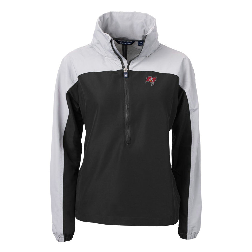 Tampa Bay Buccaneers Cutter & Buck Women's Charter Eco Recycled Half-Zip Hooded Anorak Jacket - Black online