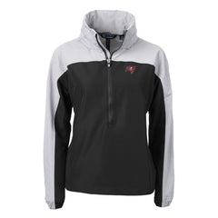 Tampa Bay Buccaneers Cutter & Buck Women's Charter Eco Recycled Half-Zip Hooded Anorak Jacket - Black online