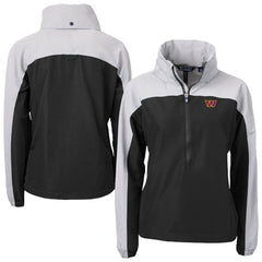 Washington Commanders Cutter & Buck Women's Charter Eco Recycled Half-Zip Hooded Anorak Jacket - Black for sale