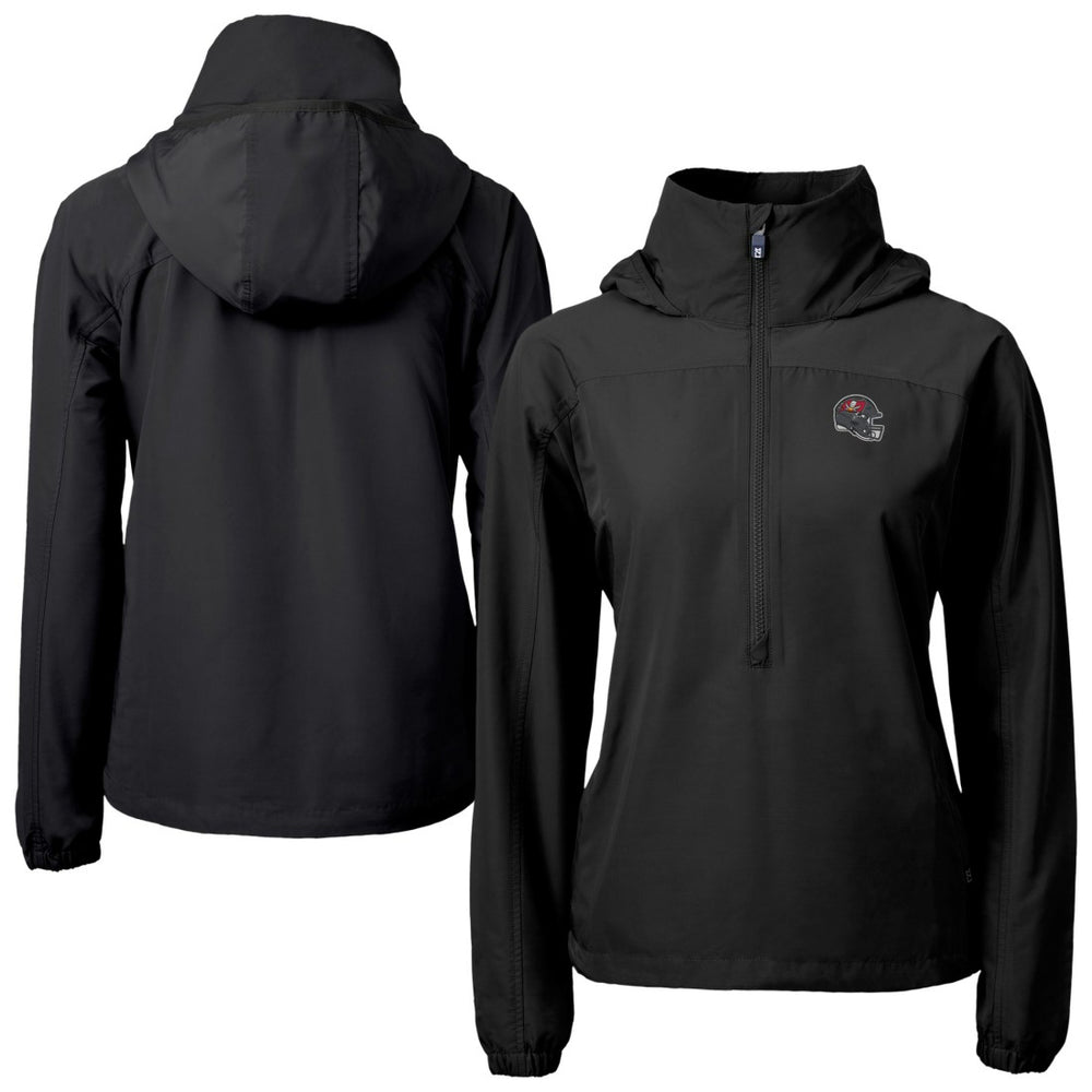Tampa Bay Buccaneers Cutter & Buck Women's Charter Eco Recycled Half-Zip Hooded Anorak Jacket - Black online