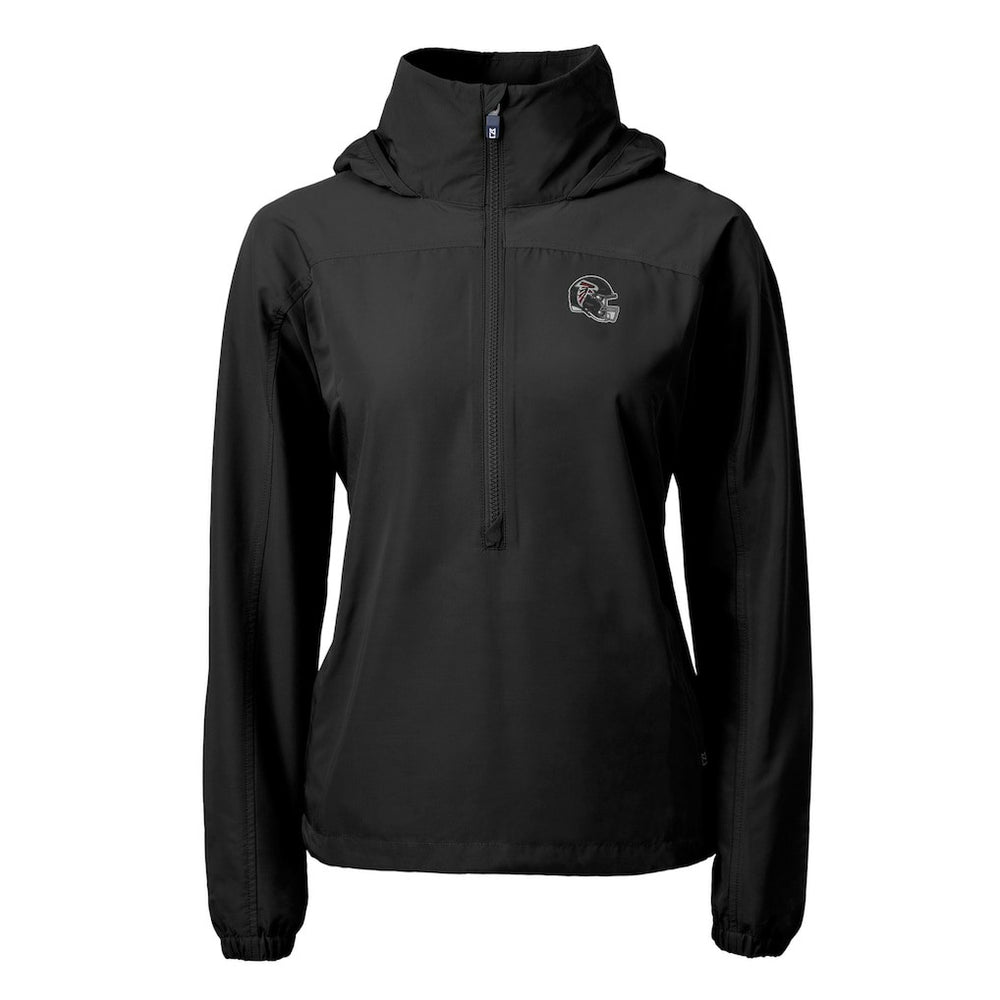 Atlanta Falcons Cutter & Buck Women's Charter Eco Recycled Half-Zip Hooded Anorak Jacket - Black cheap
