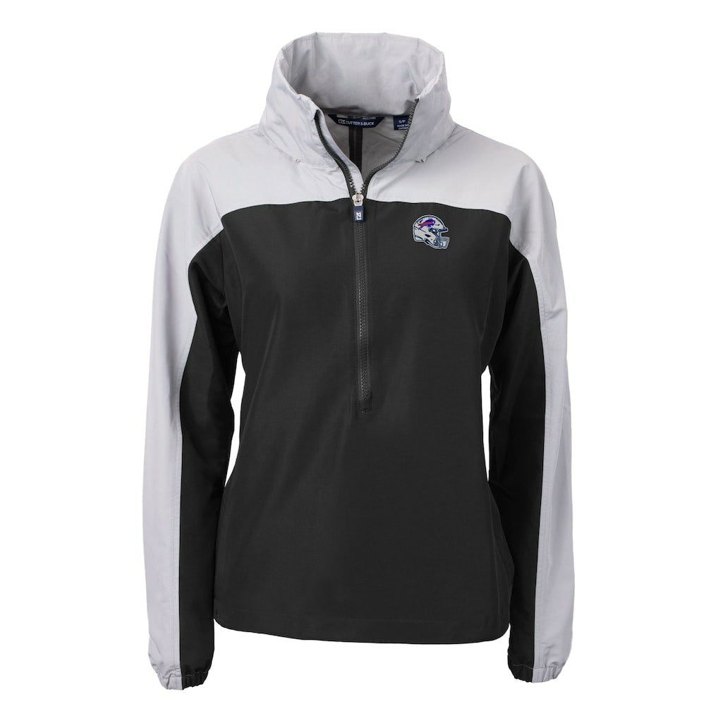 Buffalo Bills Cutter & Buck Women's Charter Eco Recycled Half-Zip Hooded Anorak Jacket - Black discount