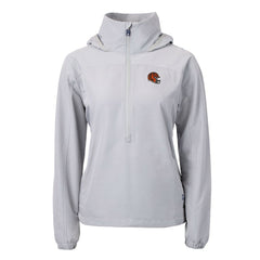 Cincinnati Bengals Cutter & Buck Women's Charter Eco Recycled Half-Zip Hooded Anorak Jacket - Gray sale