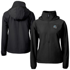 Detroit Lions Cutter & Buck Women's Charter Eco Recycled Half-Zip Hooded Anorak Jacket - Black outlet