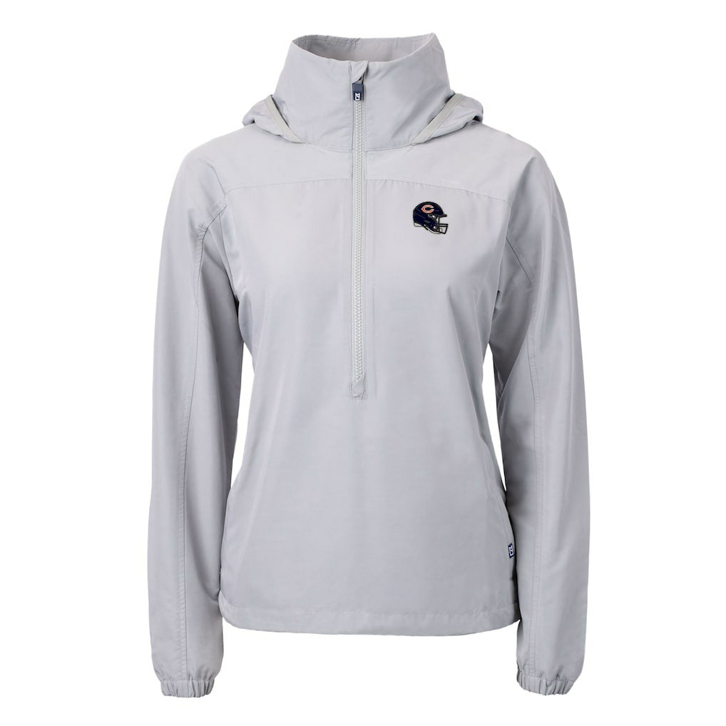 Chicago Bears Cutter & Buck Women's Charter Eco Recycled Half-Zip Hooded Anorak Jacket - Gray cheap