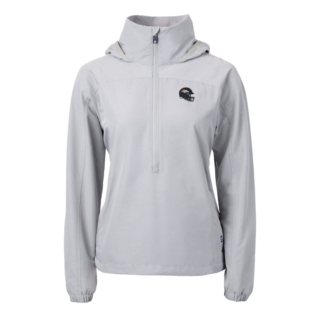 Denver Broncos Cutter & Buck Women's Charter Eco Recycled Half-Zip Hooded Anorak Jacket - Gray cheap