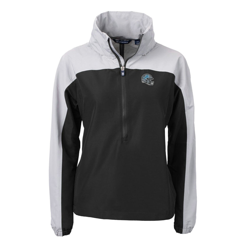 Detroit Lions Cutter & Buck Women's Charter Eco Recycled Half-Zip Hooded Anorak Jacket - Black sale