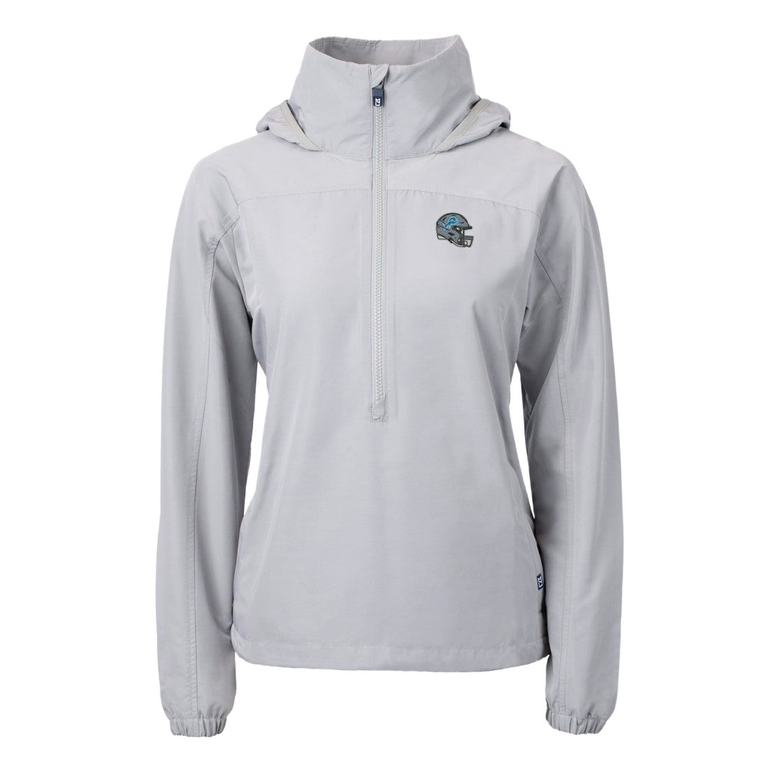 Detroit Lions Cutter & Buck Women's Charter Eco Recycled Half-Zip Hooded Anorak Jacket - Gray cheap