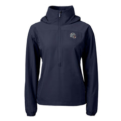 New England Patriots Cutter & Buck Women's Charter Eco Recycled Half-Zip Hooded Anorak Jacket - Navy on sale
