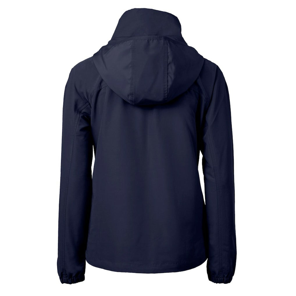 New England Patriots Cutter & Buck Women's Charter Eco Recycled Half-Zip Hooded Anorak Jacket - Navy on sale