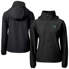 Philadelphia Eagles Cutter & Buck Women's Charter Eco Recycled Half-Zip Hooded Anorak Jacket - Black outlet