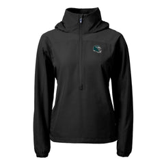 Philadelphia Eagles Cutter & Buck Women's Charter Eco Recycled Half-Zip Hooded Anorak Jacket - Black outlet