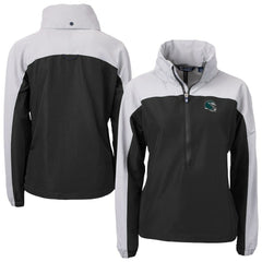 Philadelphia Eagles Cutter & Buck Women's Charter Eco Recycled Half-Zip Hooded Anorak Jacket - Black cheap