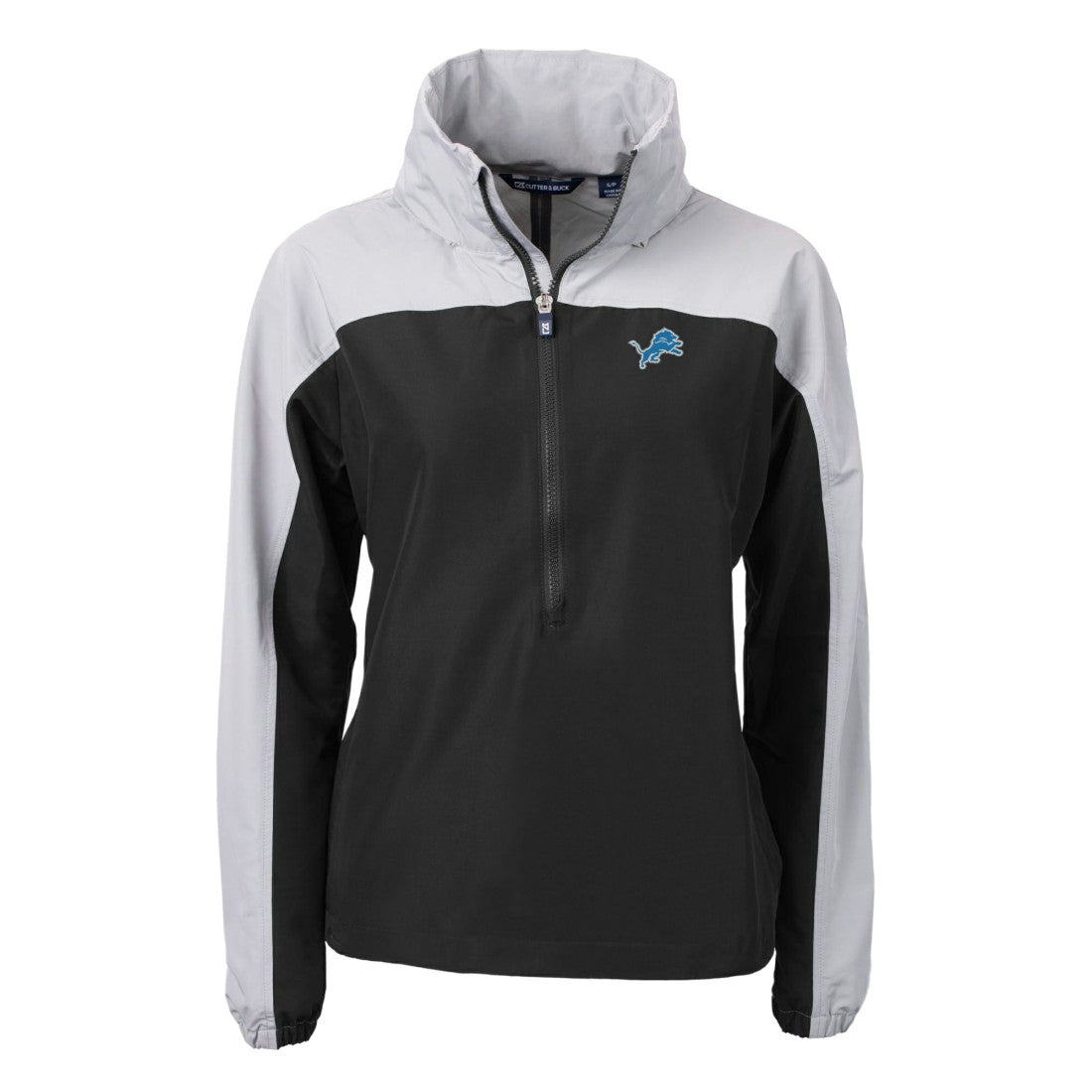 Detroit Lions Cutter & Buck Women's Charter Eco Recycled Half-Zip Hooded Anorak Jacket - Black cheap