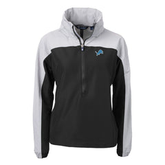 Detroit Lions Cutter & Buck Women's Charter Eco Recycled Half-Zip Hooded Anorak Jacket - Black cheap