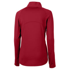 San Francisco 49ers Cutter & Buck Women's Adapt Eco Knit Stretch Recycled Raglan Half-Zip Top - Red for sale