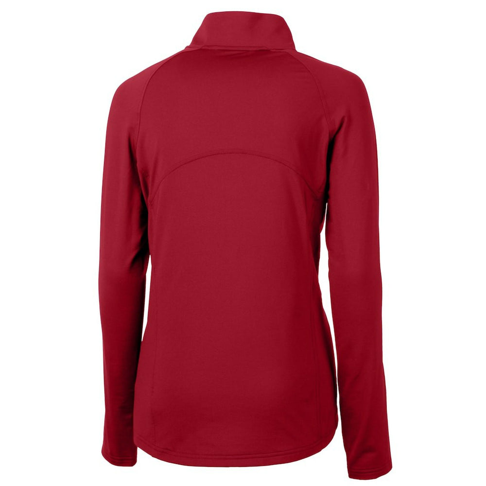 San Francisco 49ers Cutter & Buck Women's Adapt Eco Knit Stretch Recycled Raglan Half-Zip Top - Red sale